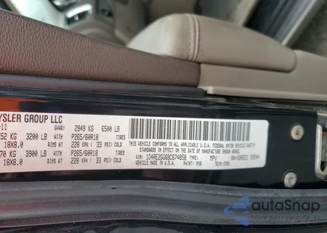 2011 Dodge Durango Express from USA, damaged, VIN 1D4RE2GG6BC674858